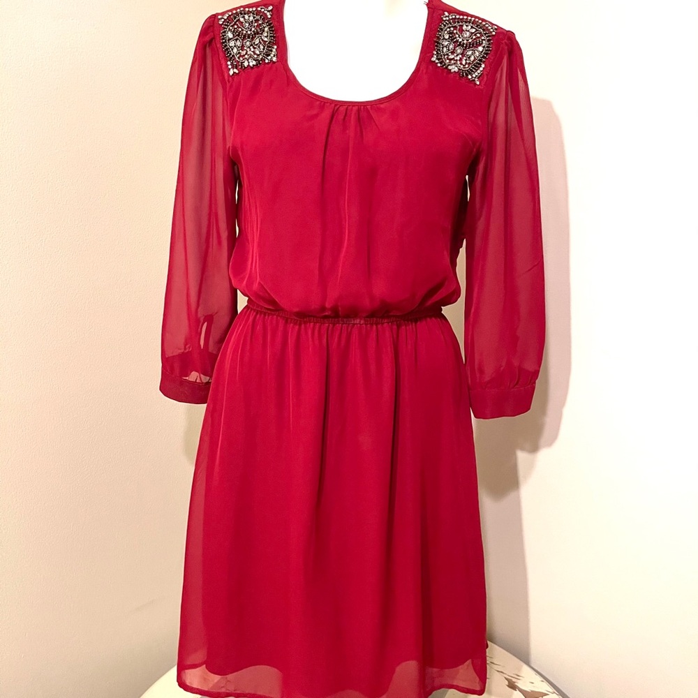 Studio Y Dress w/ shoulder beadwork & open back